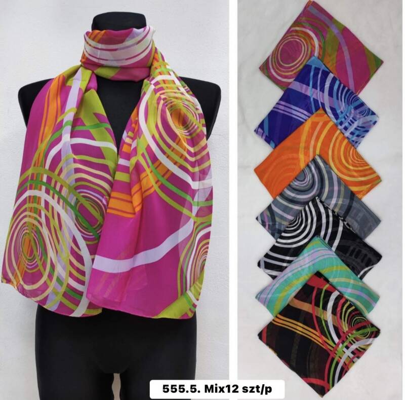 Szaliki damskie Roz Standard, Mix Kolor Paczka 12 szt 1